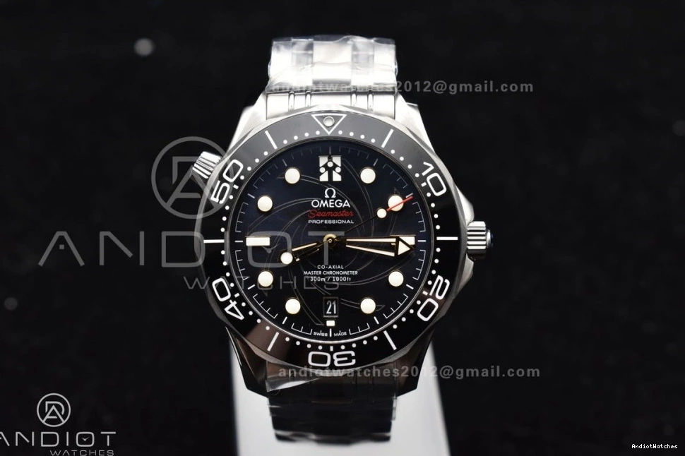 Bracelet Edition SS 1:1 Dial Best Diver James Black VSF 1094 Bond Black 007 A Seamaster On Ceramic Supportive 300M 1025